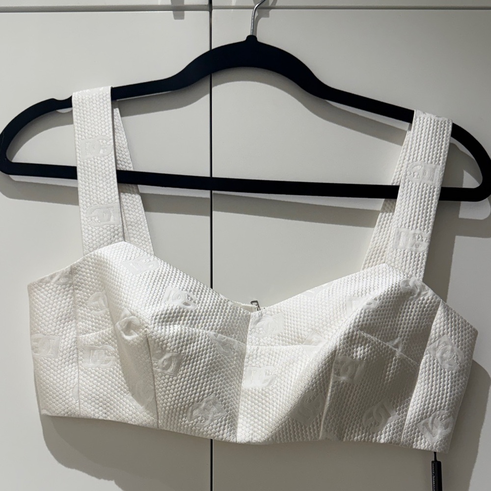 Dolce & Gabbana Ivory Textured Bustier